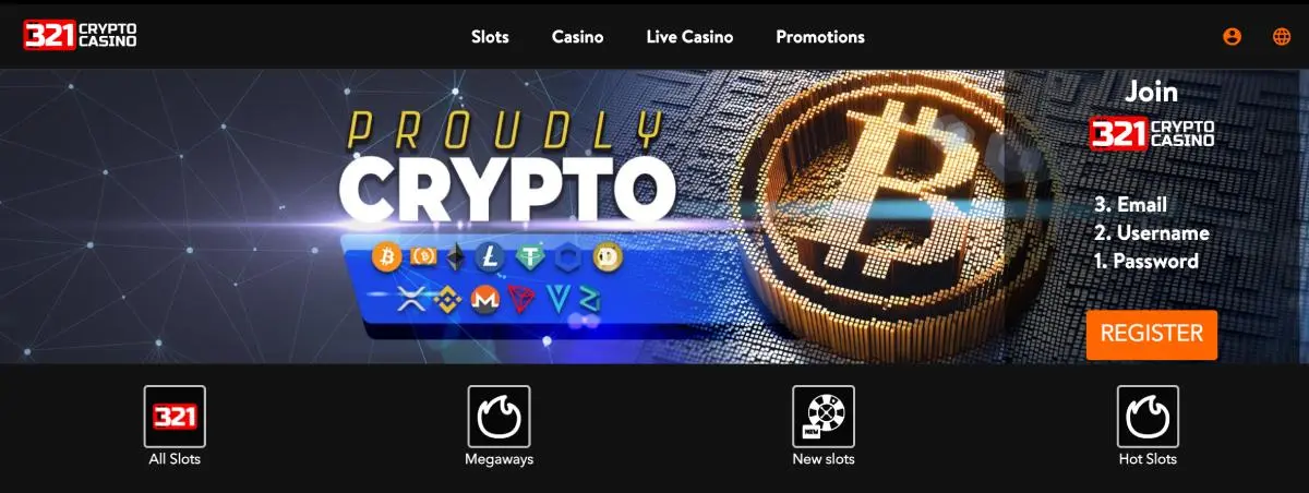 321 crypto casino homepage