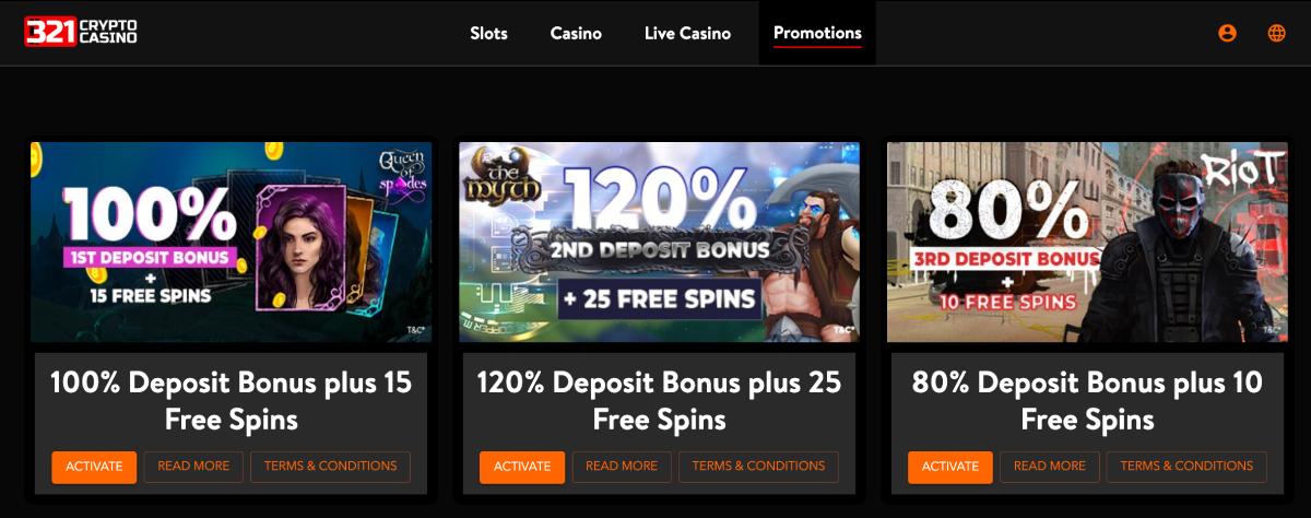 321crypto casino bonuses