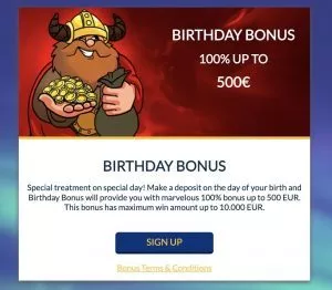 Konung casino birthday bonus
