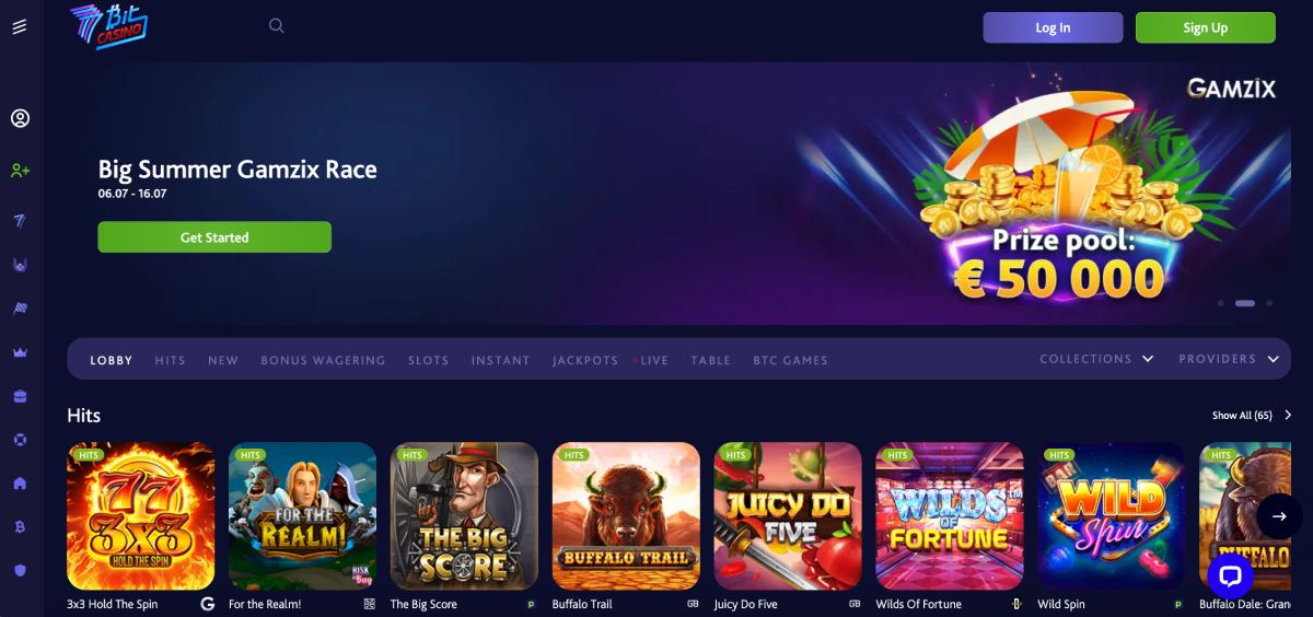 7bit Casino homepage