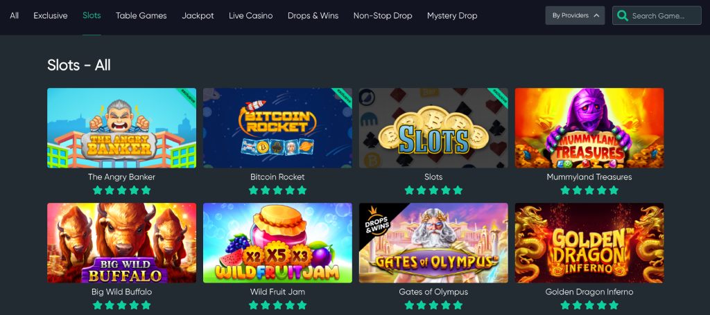 Bitcoin.com Games selection