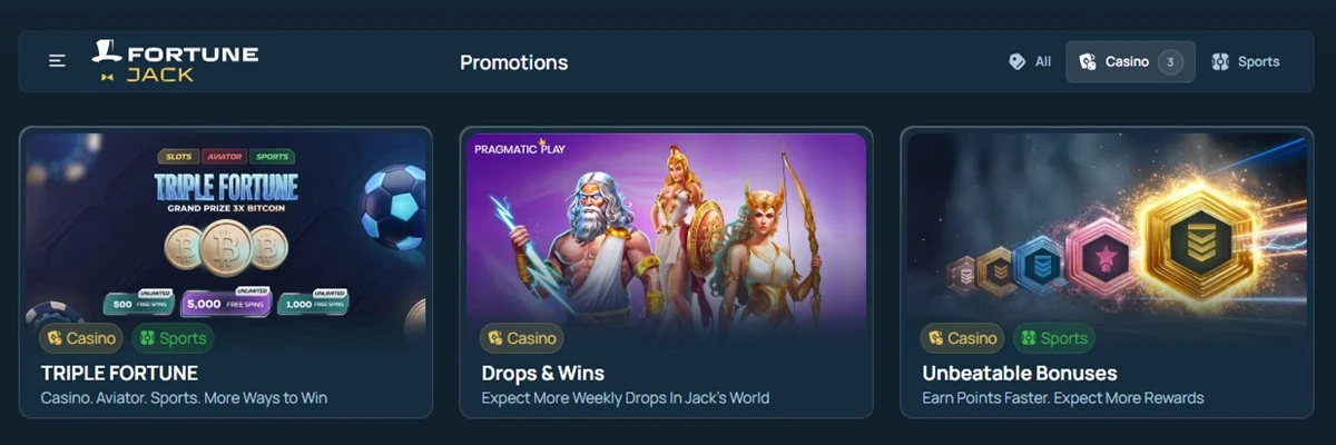 FortuneJack promotions