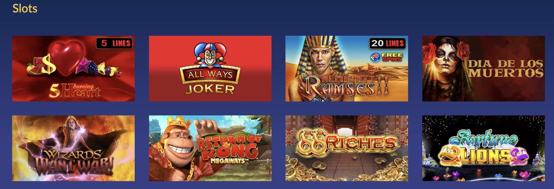 Konung casino games