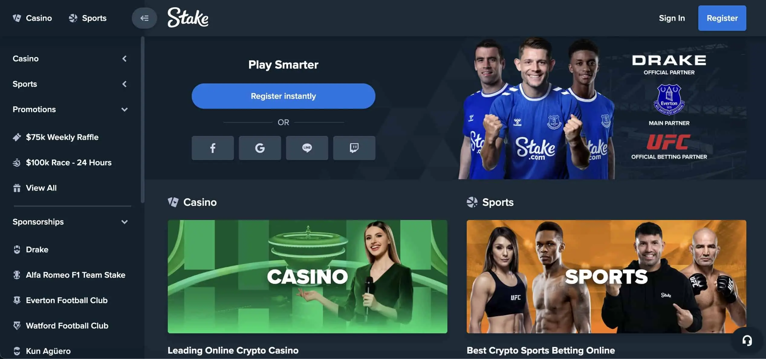 Stake casino review homepage