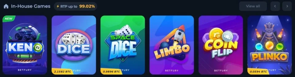 betfury casino games