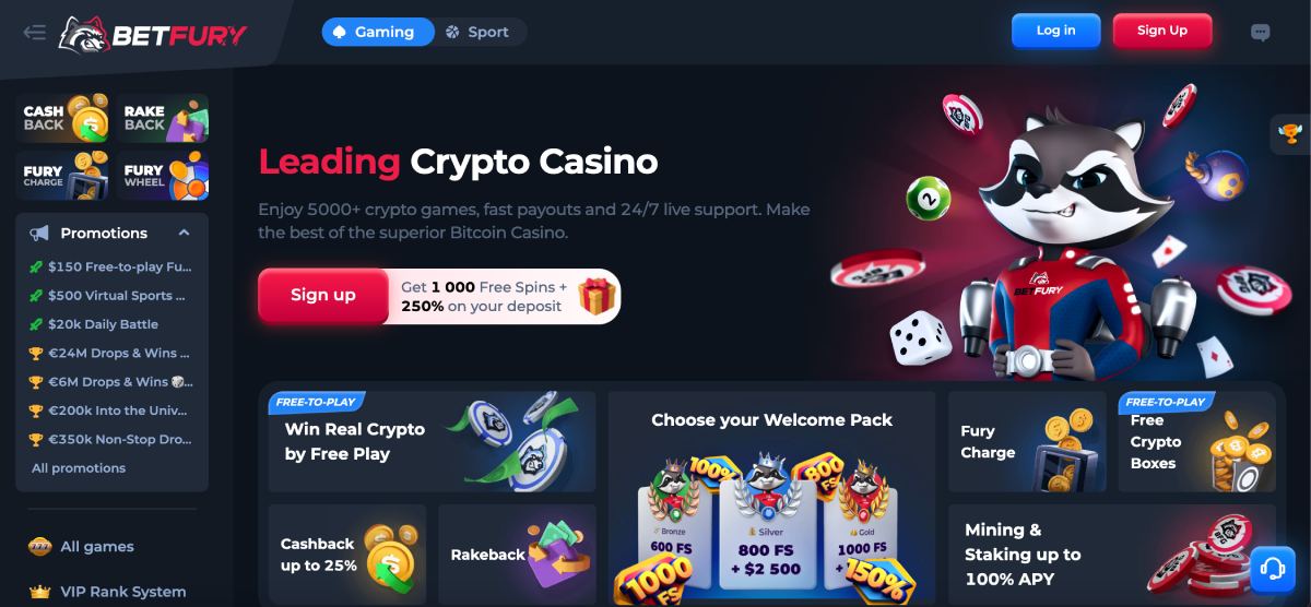 betfury casino homepage