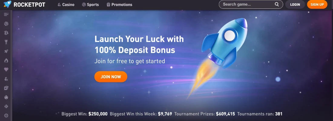 rocketpot welcome bonus