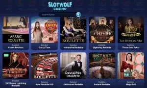 Slotwolf Live Casino Games