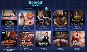 Slotwolf Live Casino Games