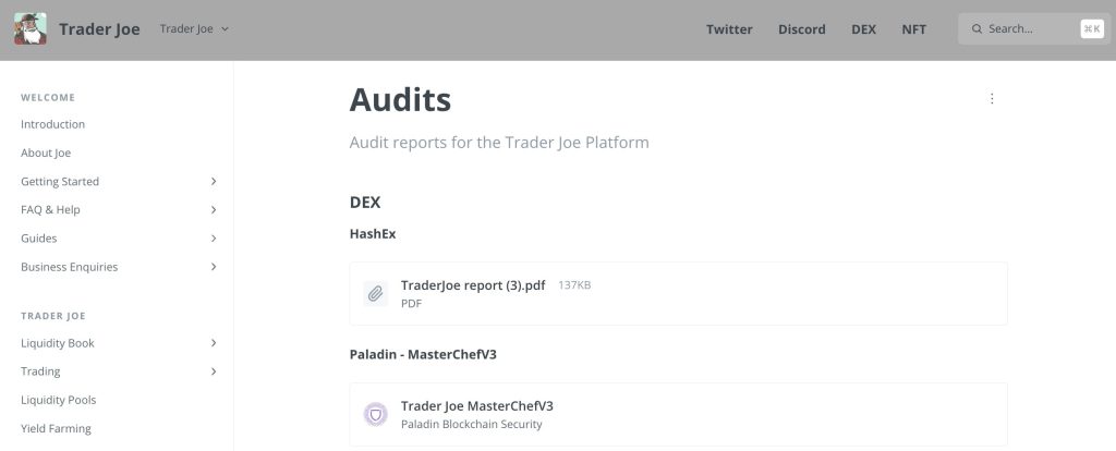 Trader Joe exchange security audit