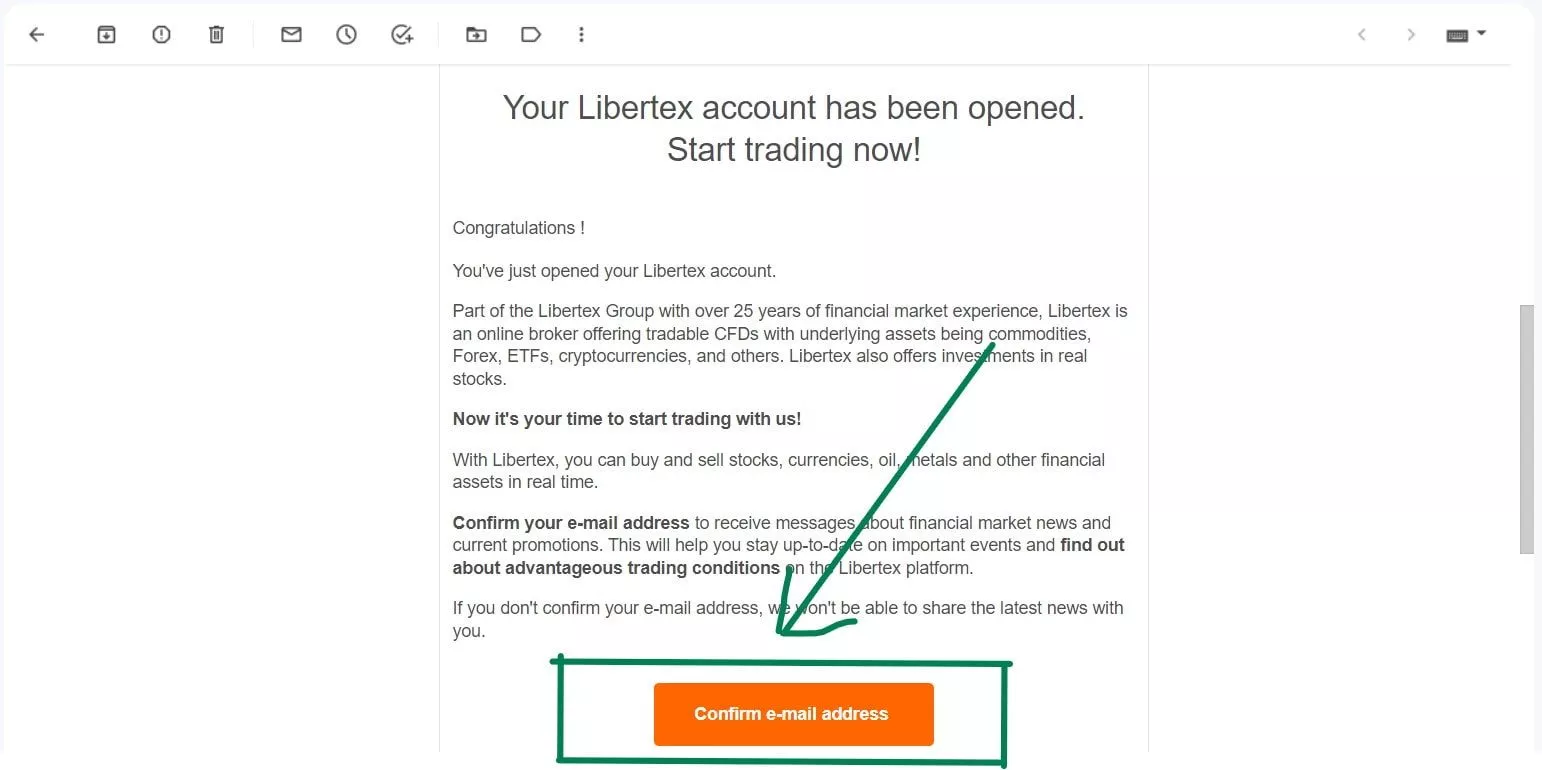 Libertex confrim email dappGambl-min
