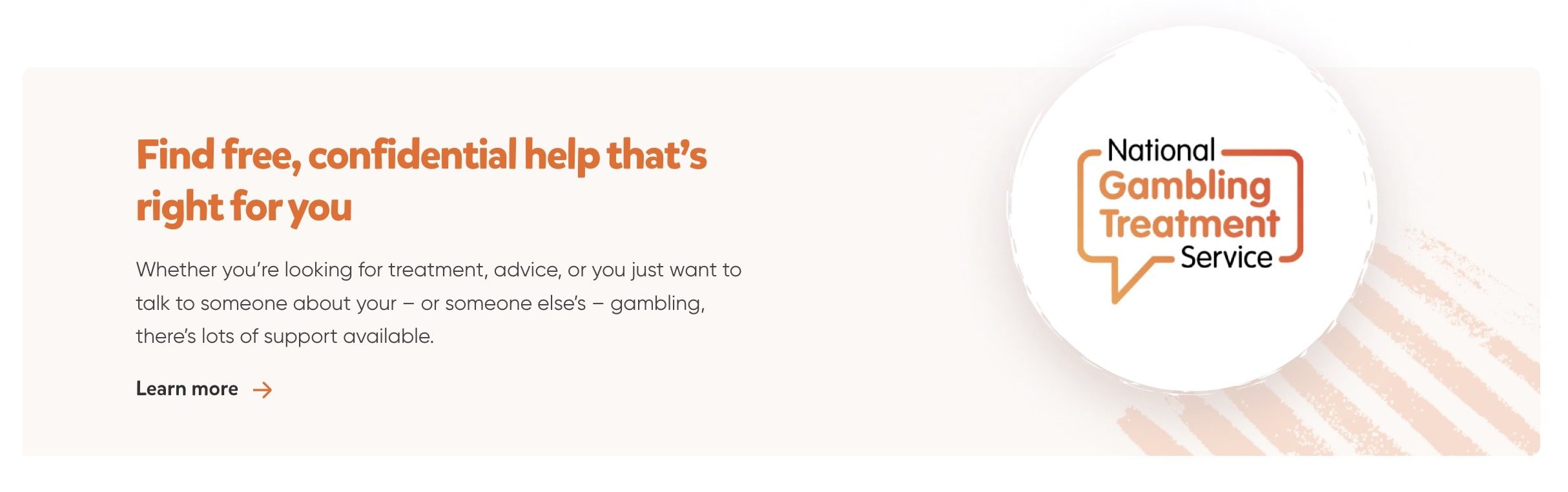 Responsible gambling BeGambleAware