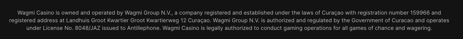 WAGMI casino licence