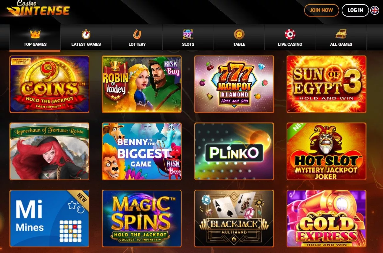 casinointense game selection