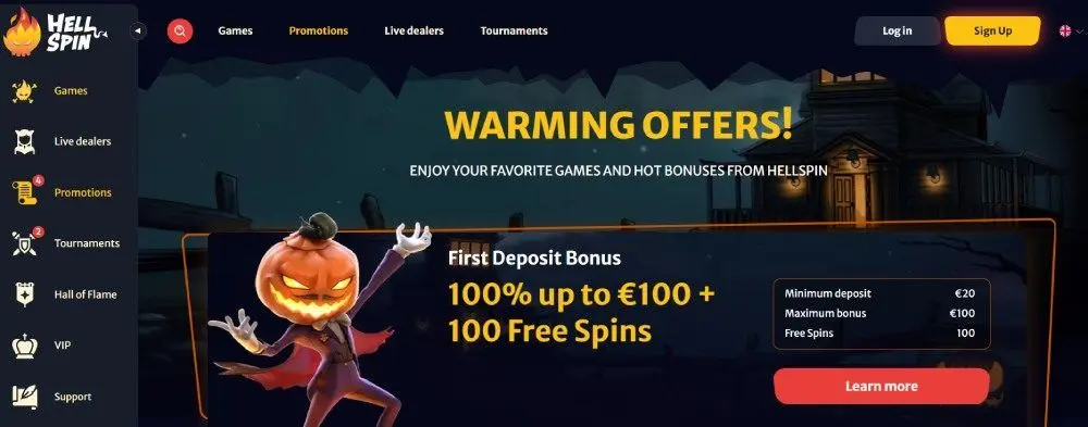 hell spin welcome bonus