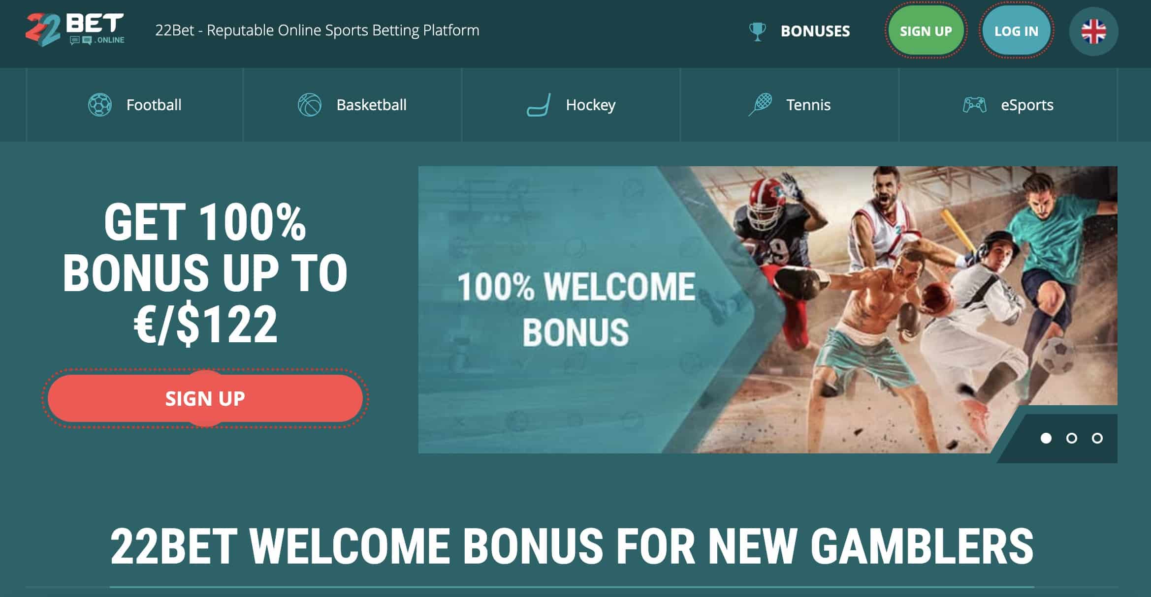 22bet casino homepage