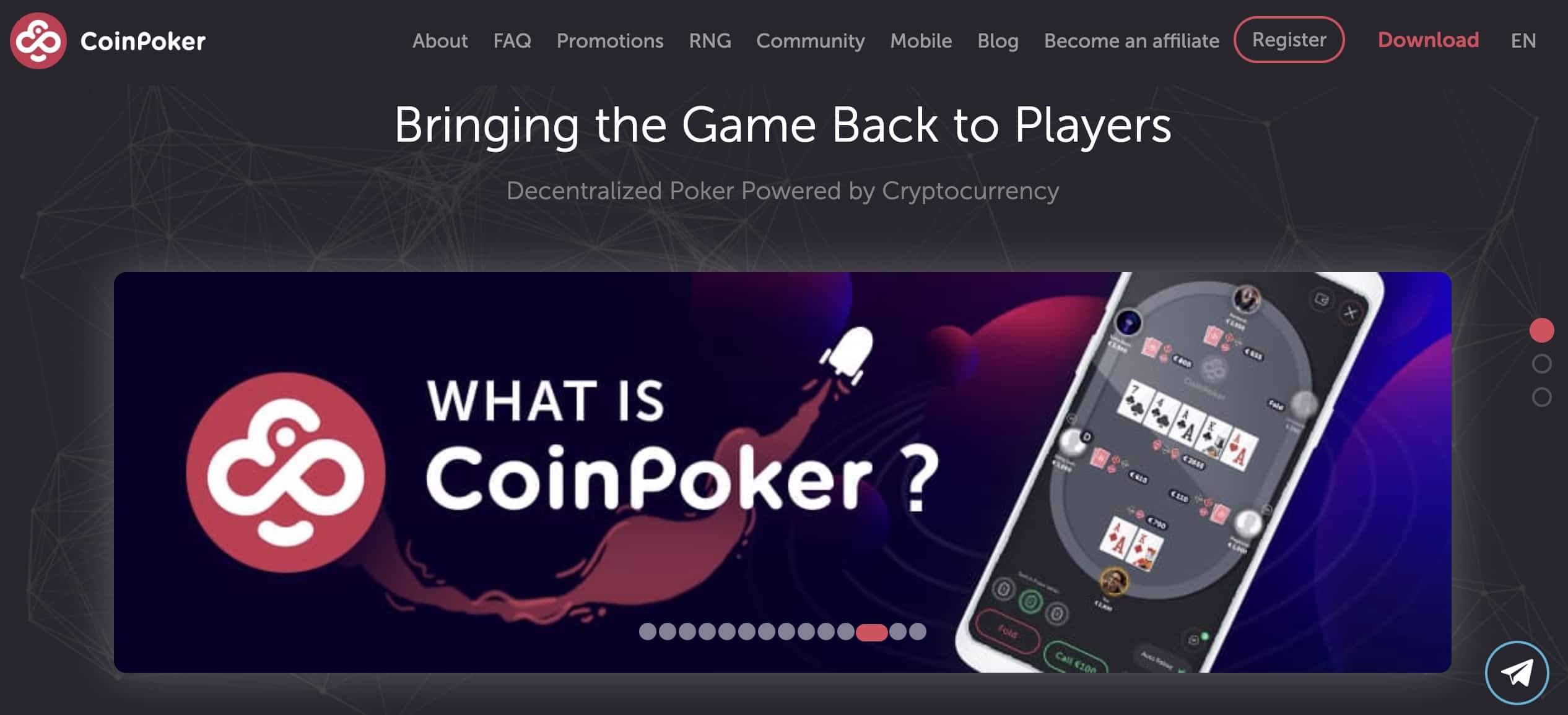 CoinPoker homepage