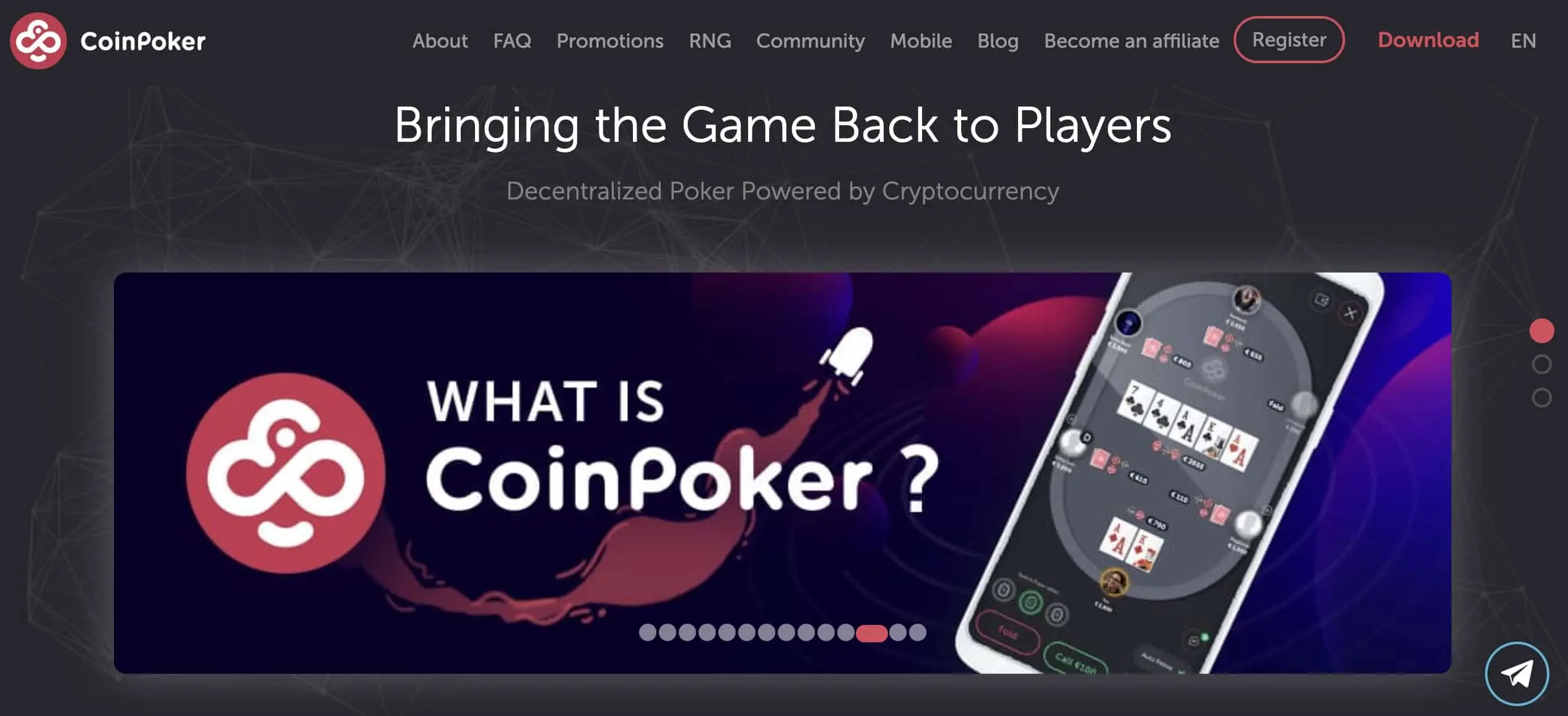 CoinPoker homepage