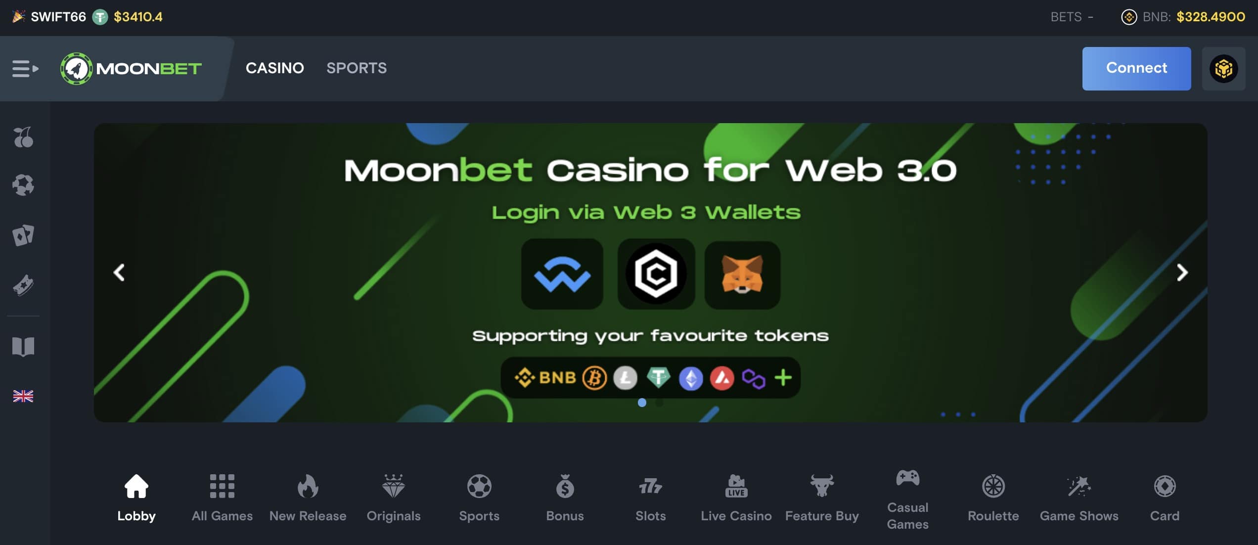 Moonbet homepage