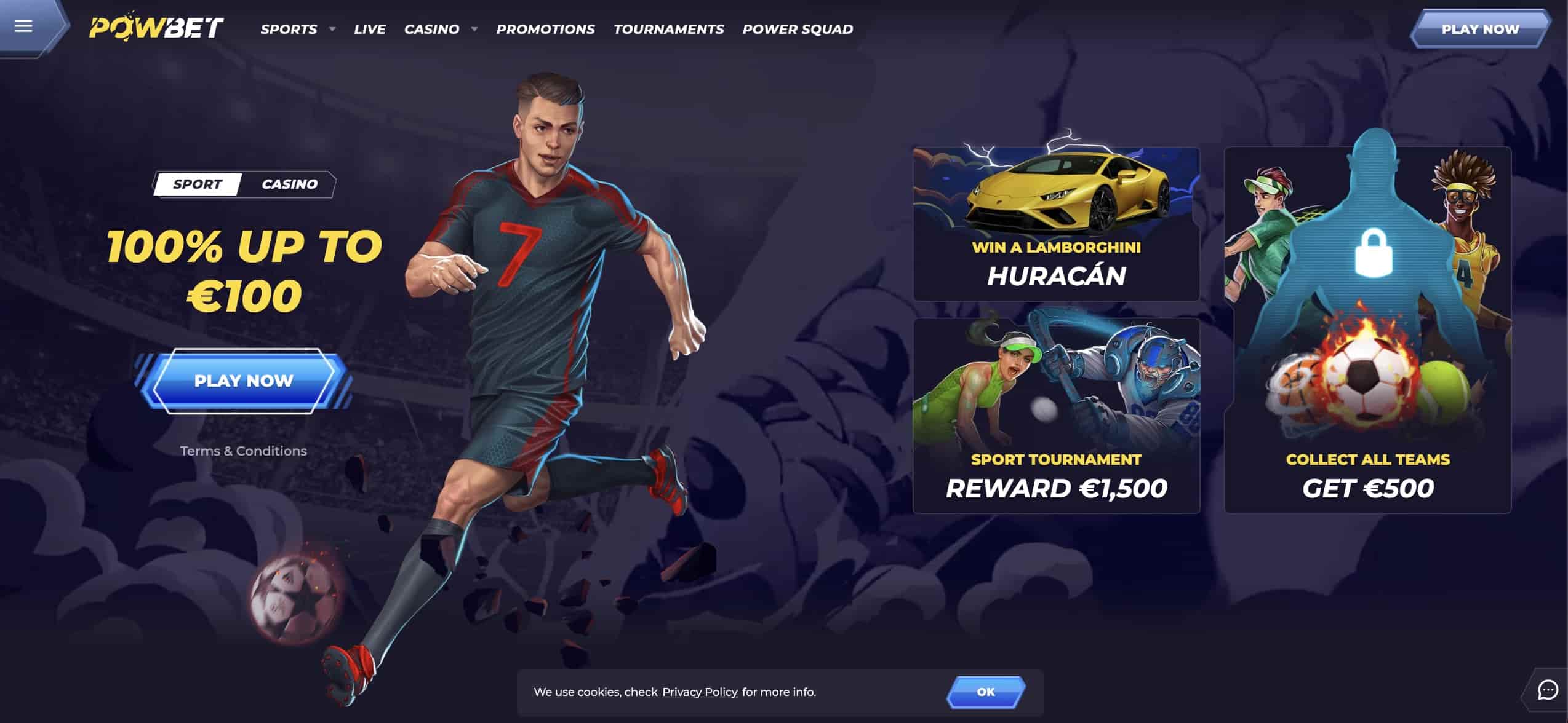 Powbet casino homepage