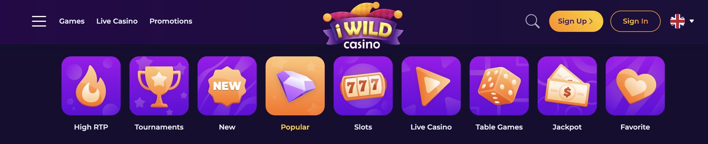 iWild casino games