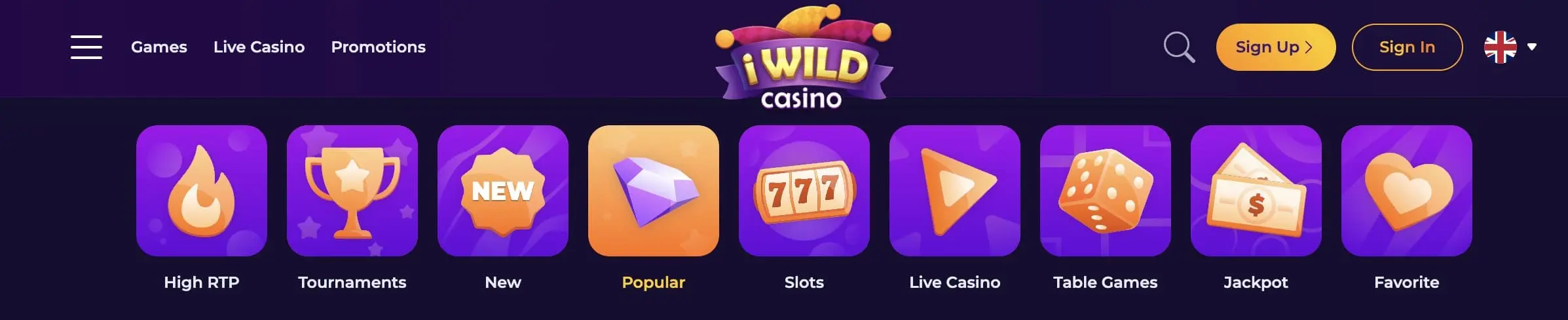 iWild casino games