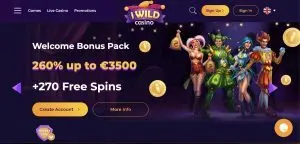 iWild Casino homepage