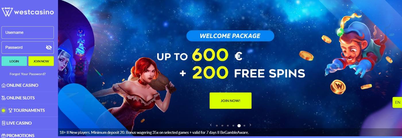 westcasino welcome bonus