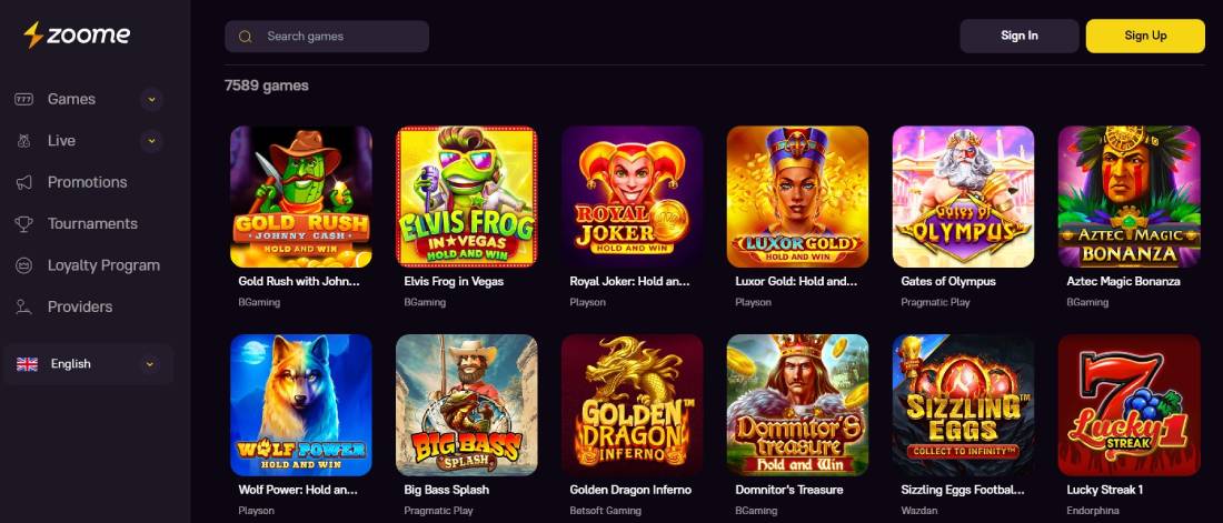 zoome casino games