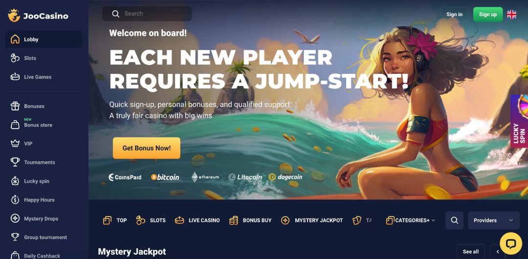 Joo Casino homepage