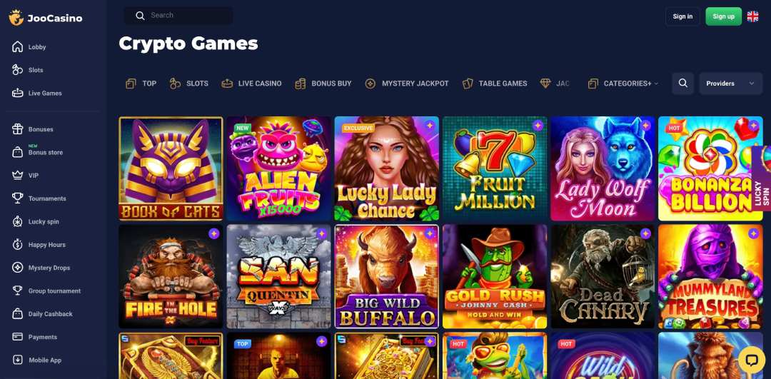 Joo casino crypto games