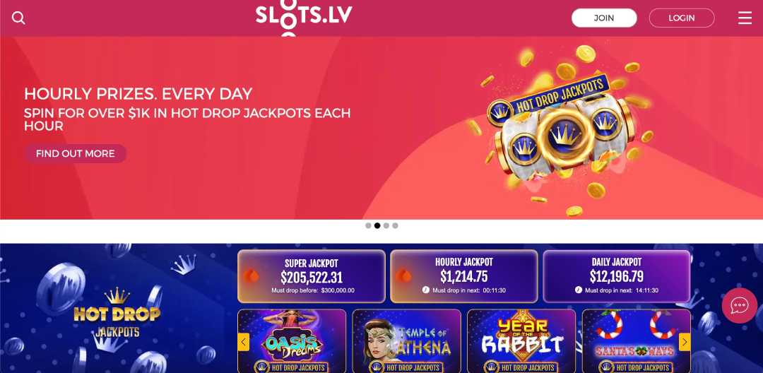 Slots.lv homepage