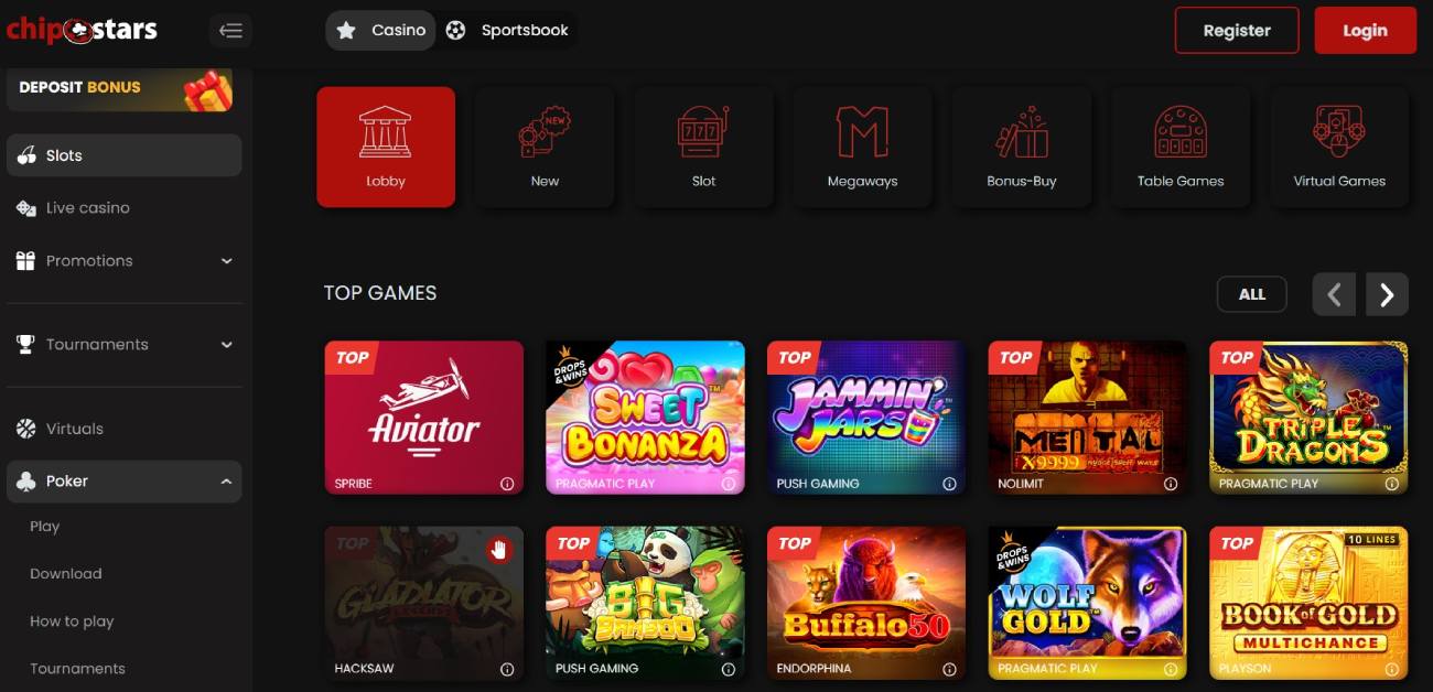 chipstars casino games