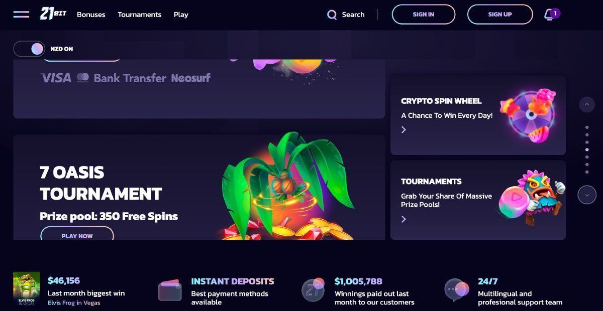 21bit casino homepage