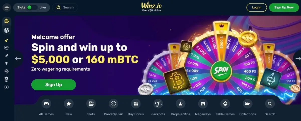 winz casino homepage