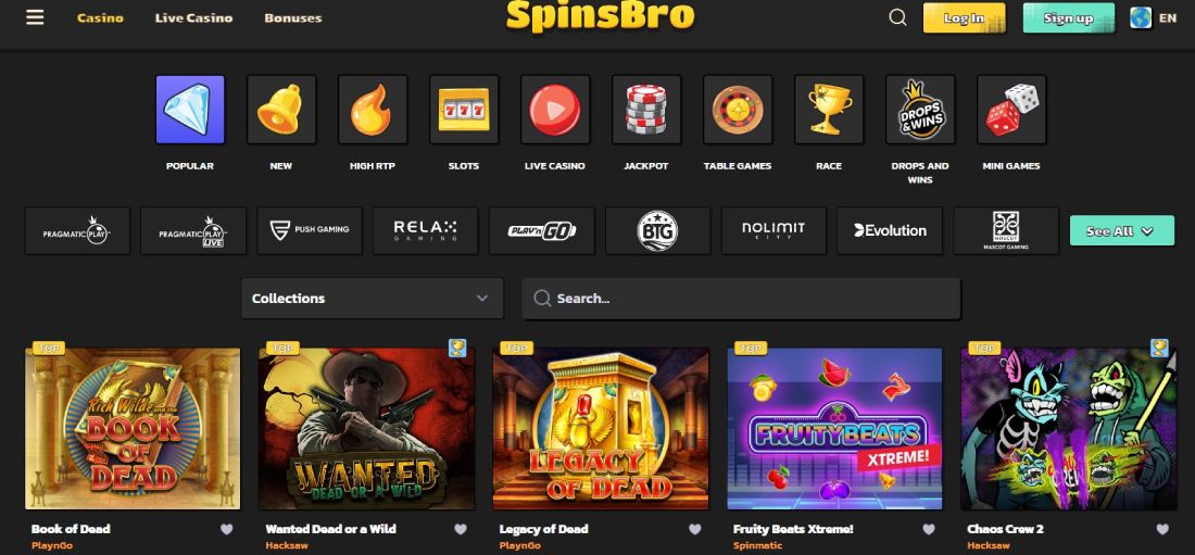 spinsbro games section