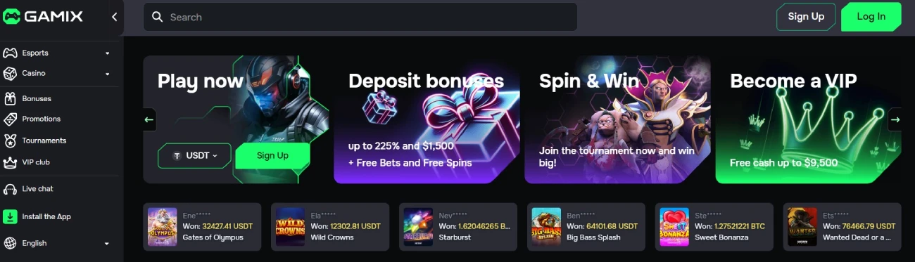 gamix casino homepage