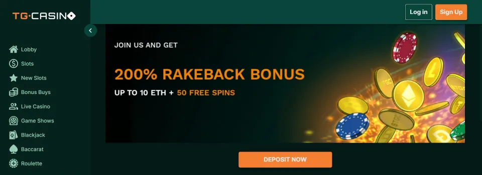 TG Casino Welcome Bonus