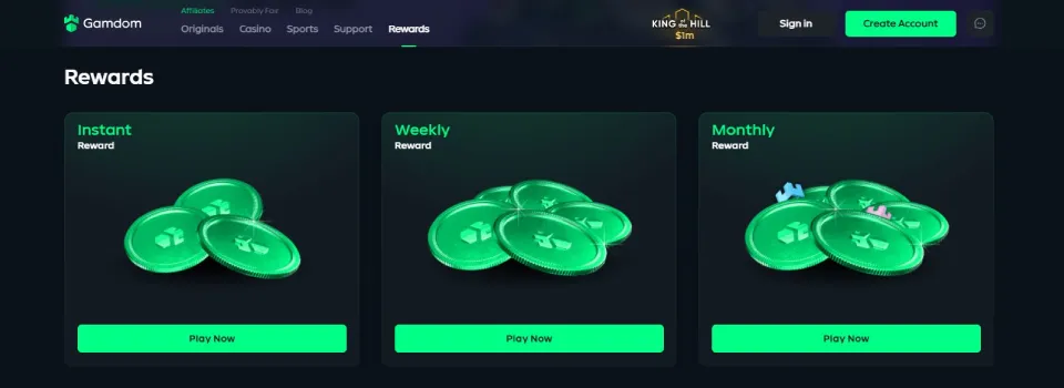 Gamdom Casino Rewards