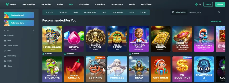 Vave Casino Games