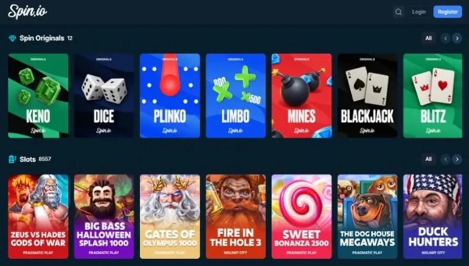 Spin.io casino games